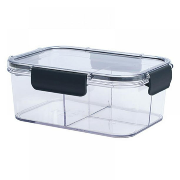 Kitchen Airtight 3 Section Plastic Food Storage Container Ideal Lunch Box Clear